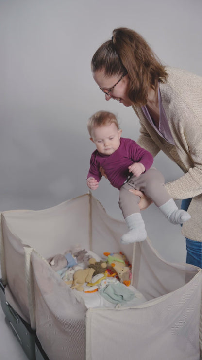 CaseNapzZz | 2in1 - Reisekoffer mit Kinderreisebett | Schlafen wie zuhause | olive